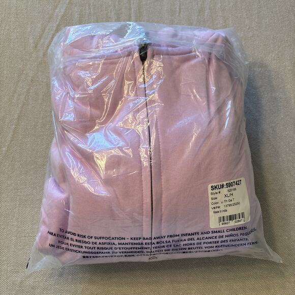 Lands End Pattern Sherpa Lined Hoodie Lilac Thistle Galaxy Kids Husky Sz XL/H - Picture 7 of 7